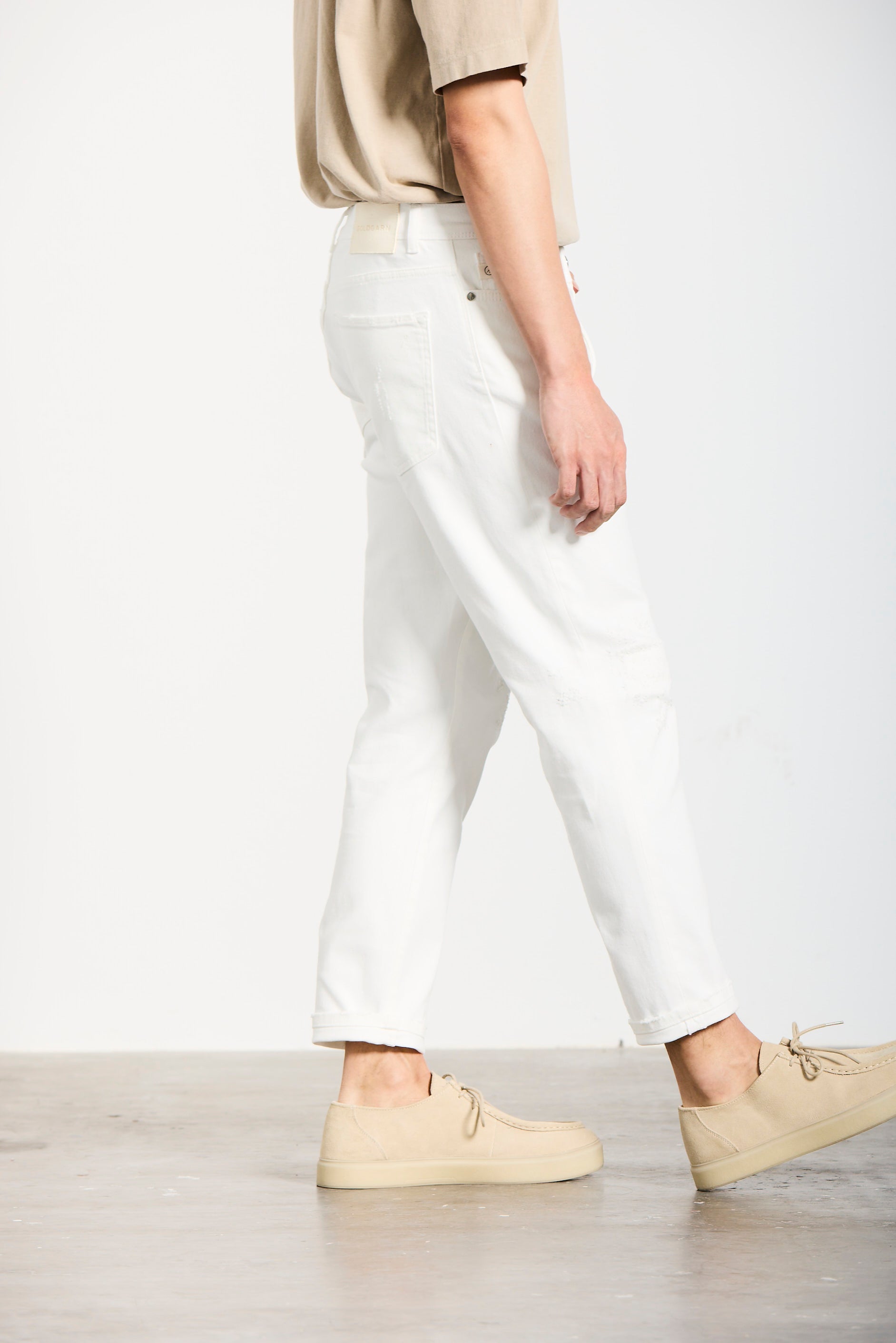RHEINAU | RELAXED CROPPED | WHITE GOLDGARN DENIM