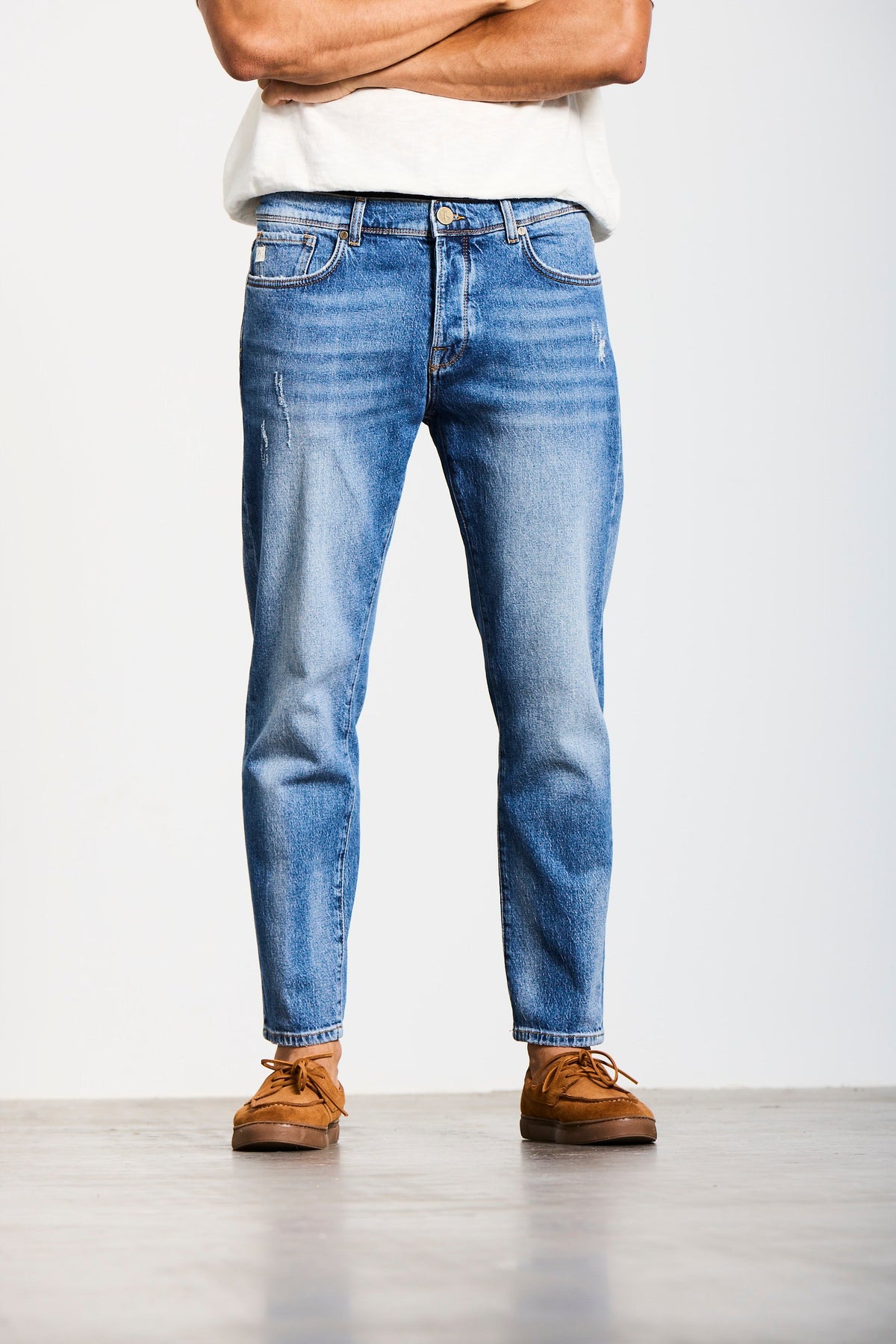 RHEINAU | RELAXED CROPPED | VINTAGEBLUE GOLDGARN DENIM