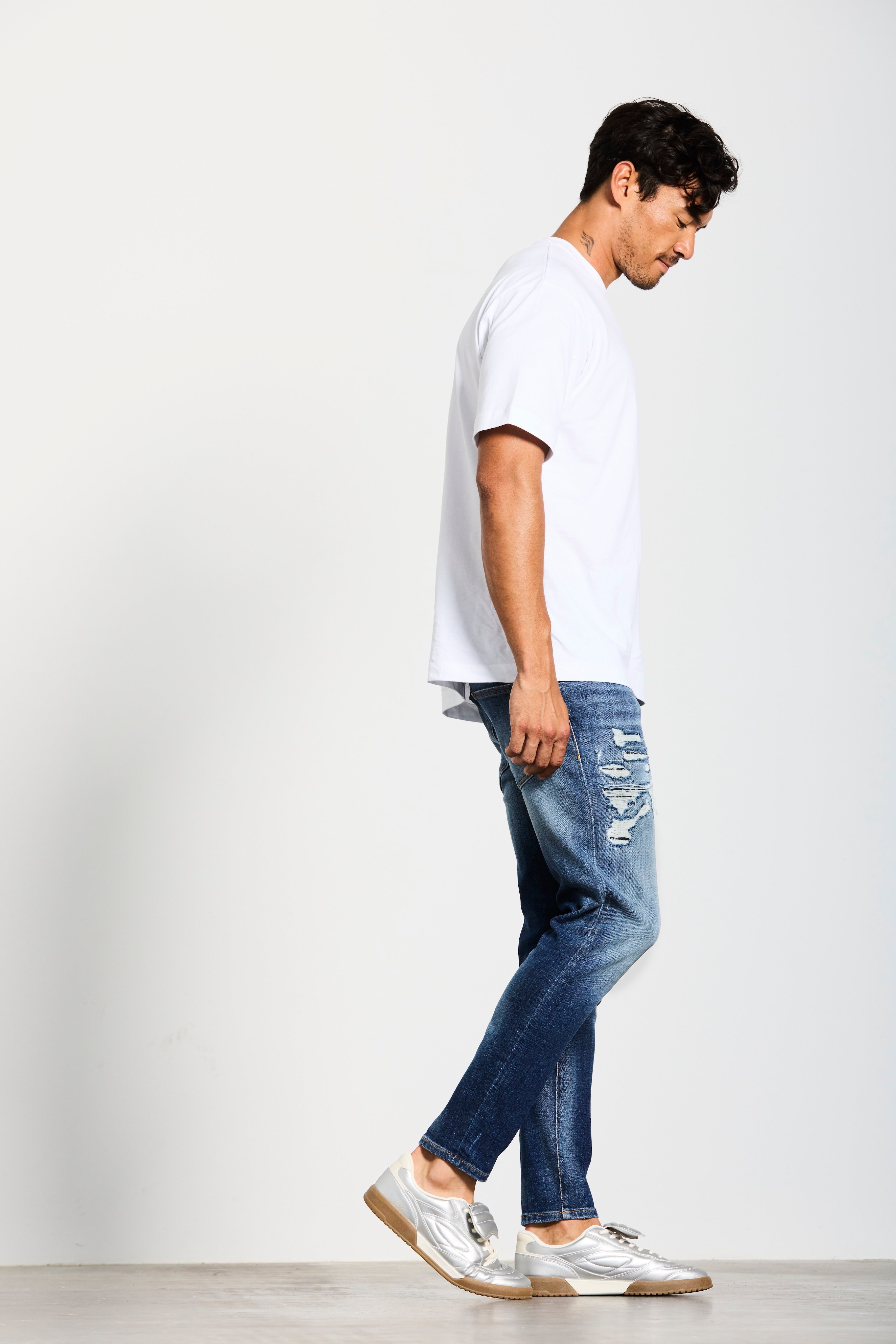 NECKARAU | CROPPED | VINTAGEBLUE GOLDGARN DENIM
