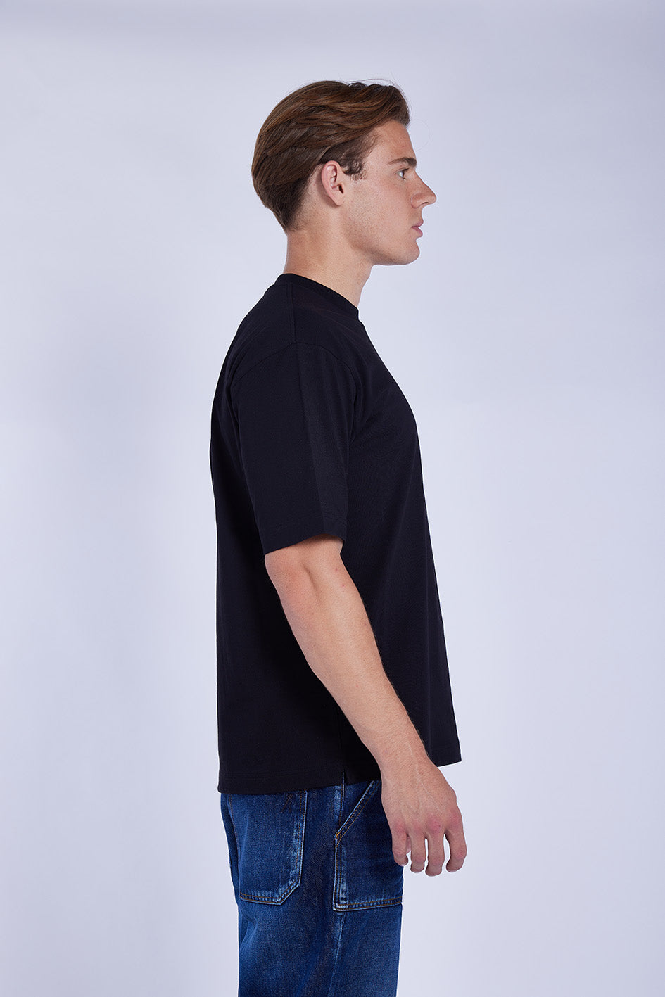 68 | THE BASIC TEE | BLACK GOLDGARN DENIM