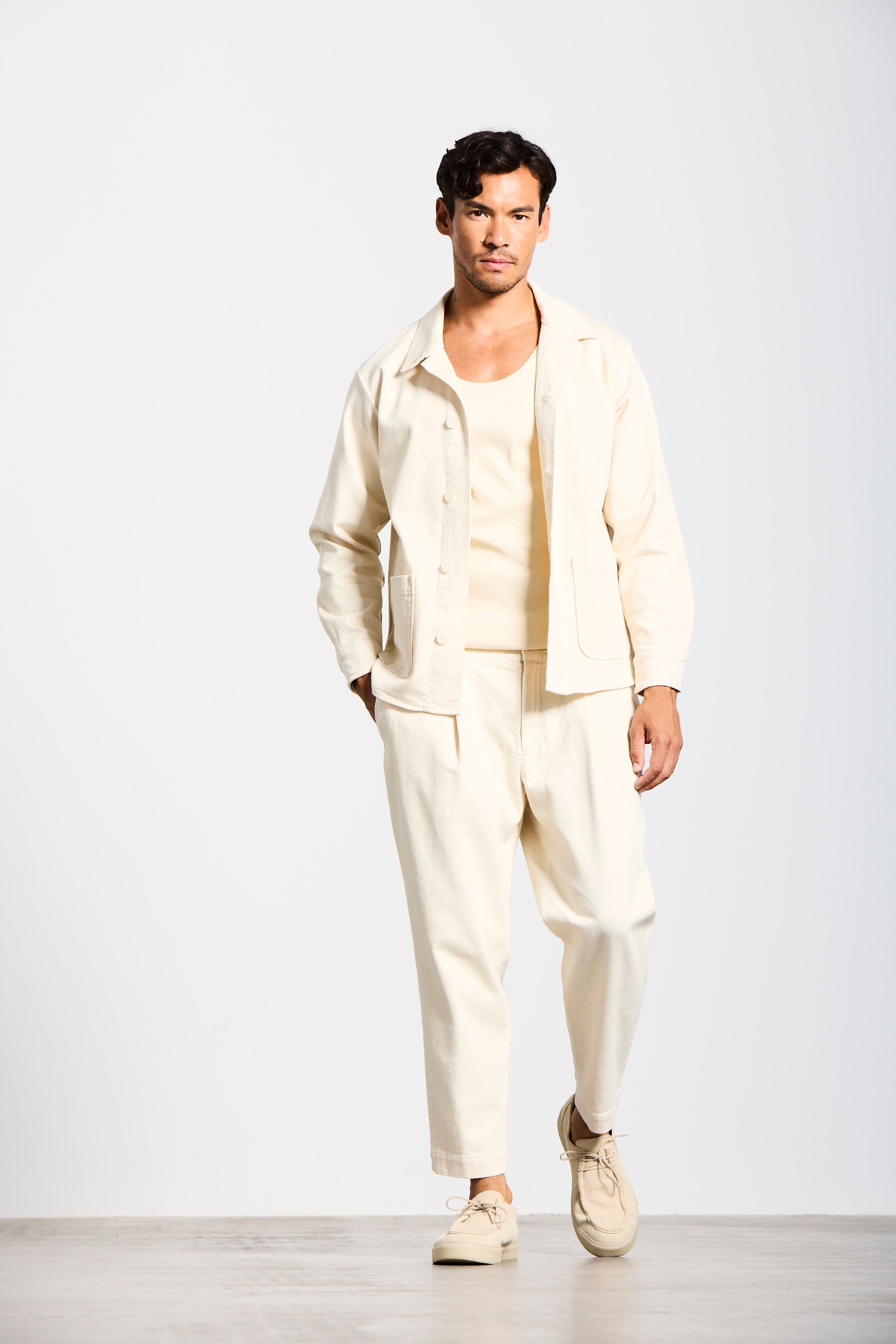 MALLAU | LOOSE CROPPED | BEIGE GOLDGARN DENIM