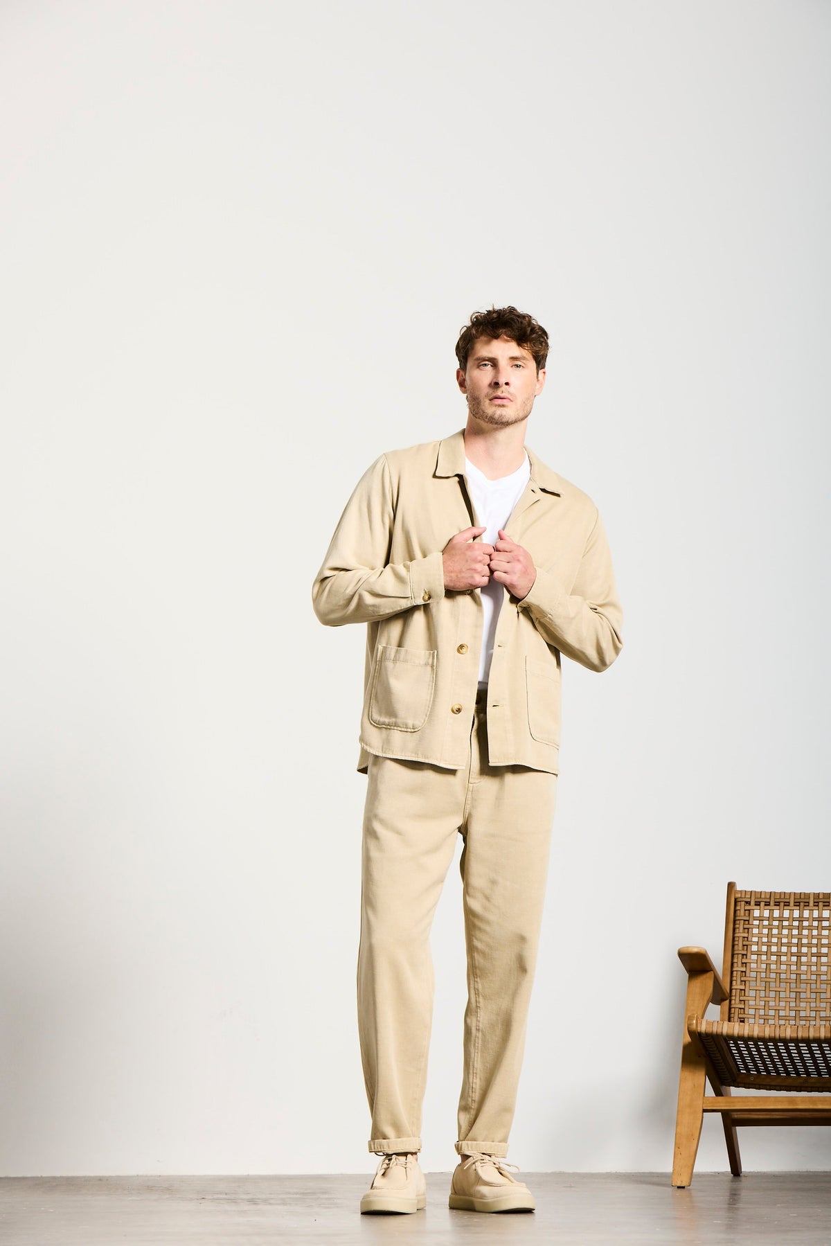 68 | THE WORKER JACKET | BEIGE GOLDGARN DENIM