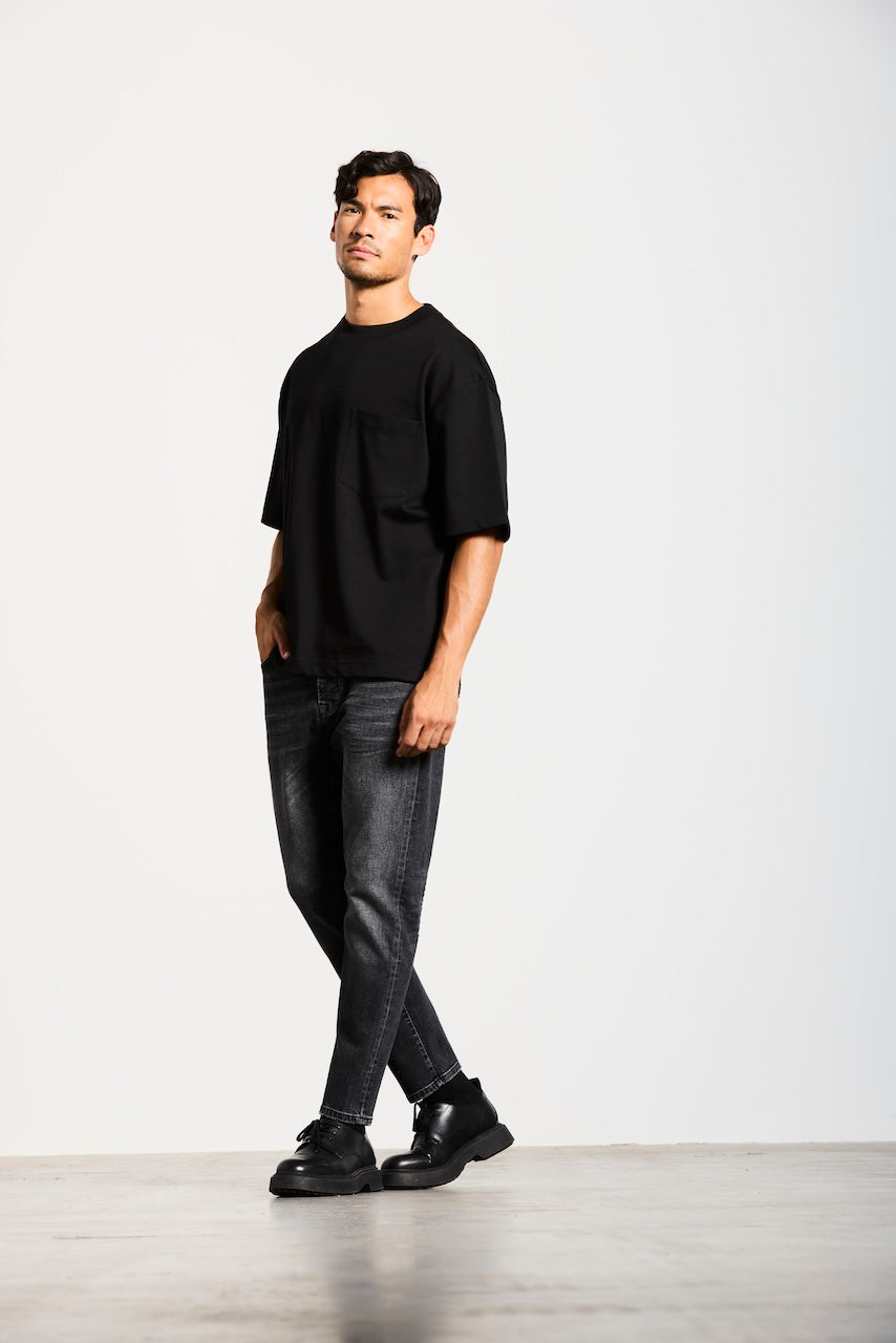 RHEINAU | RELAXED CROPPED | VINTAGEBLACK GOLDGARN DENIM