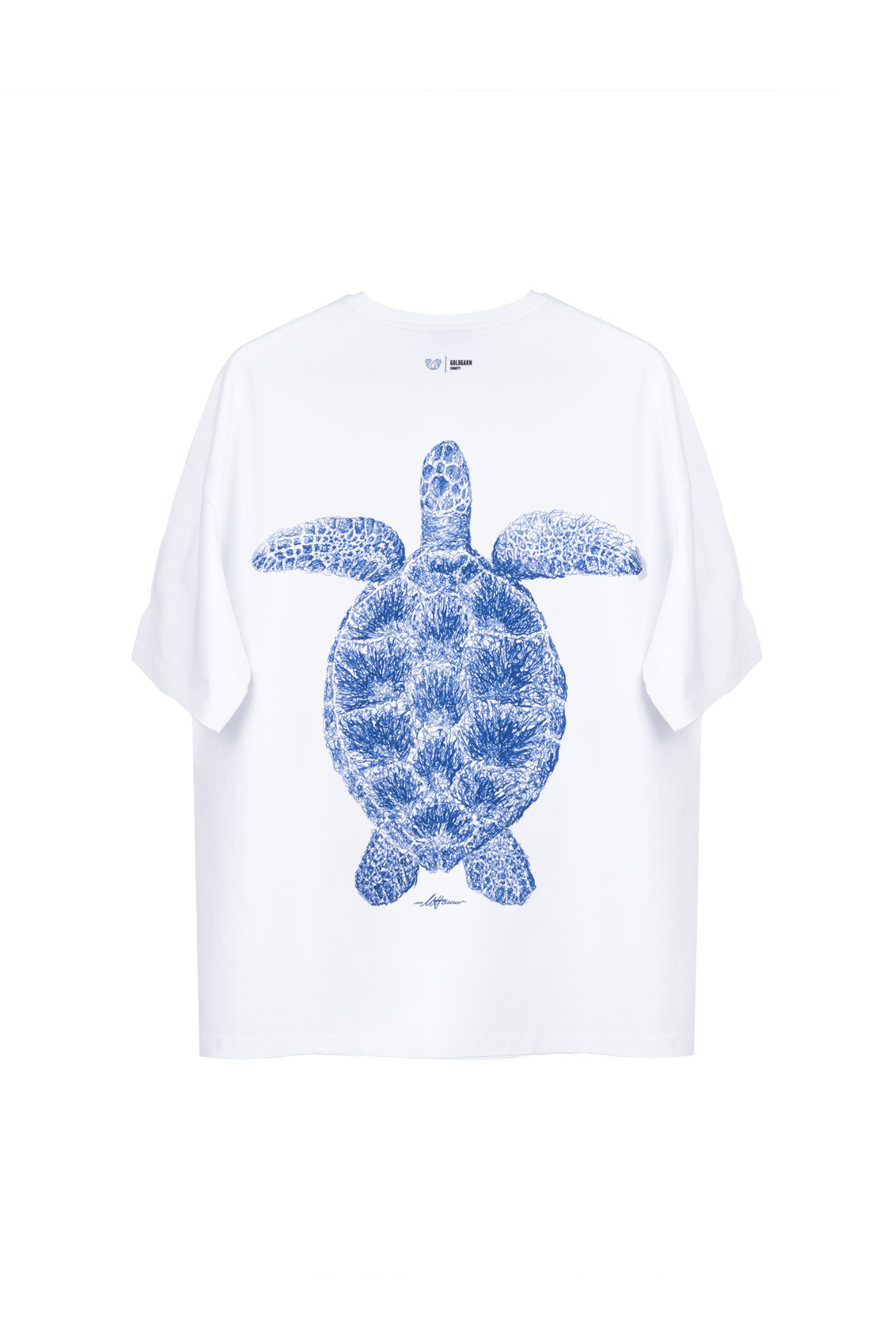 68 | THE CHARITY TEE `TURTLE` | WHITE GOLDGARN DENIM
