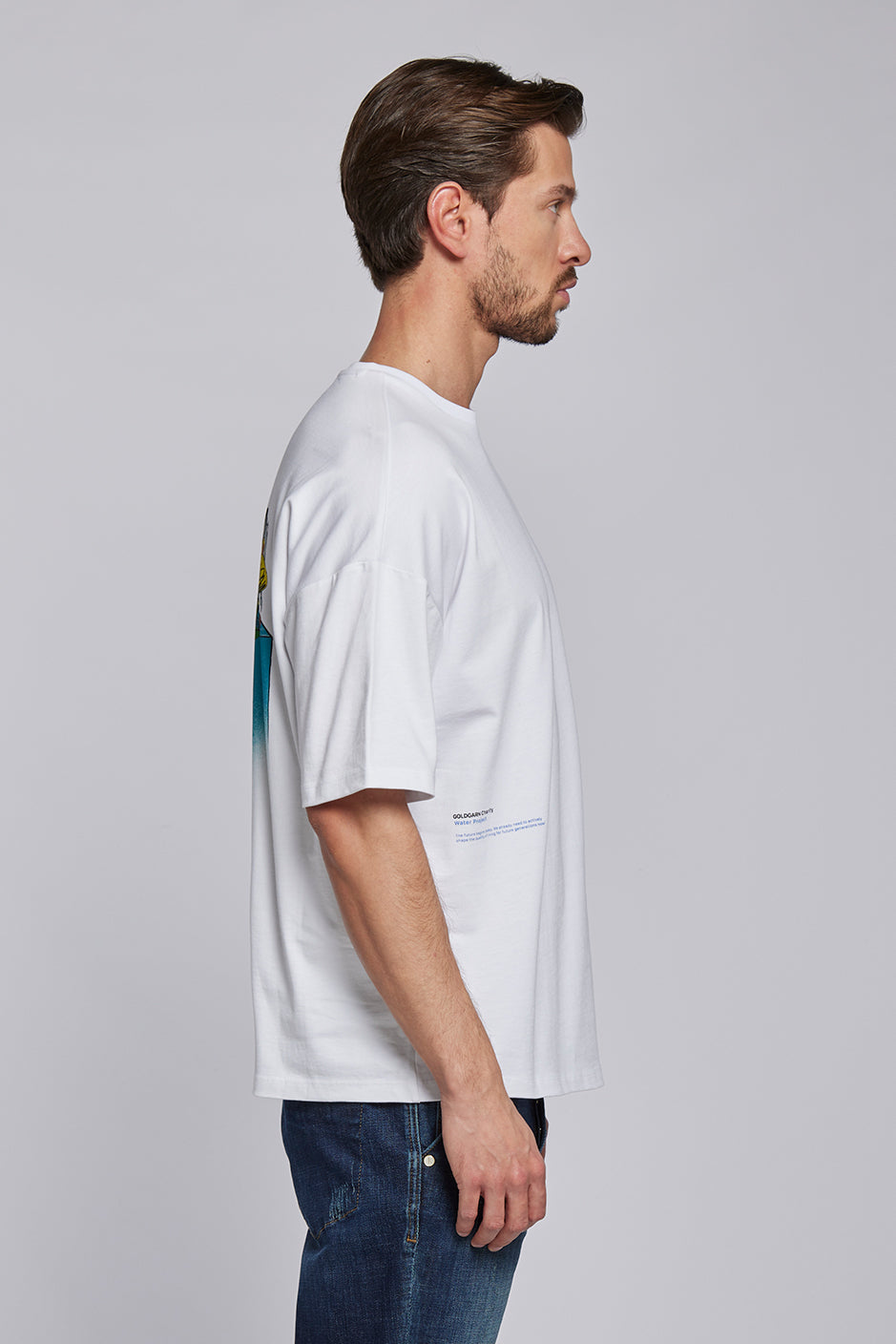 68 | THE CHARITY TEE `VAN` | WHITE GOLDGARN DENIM