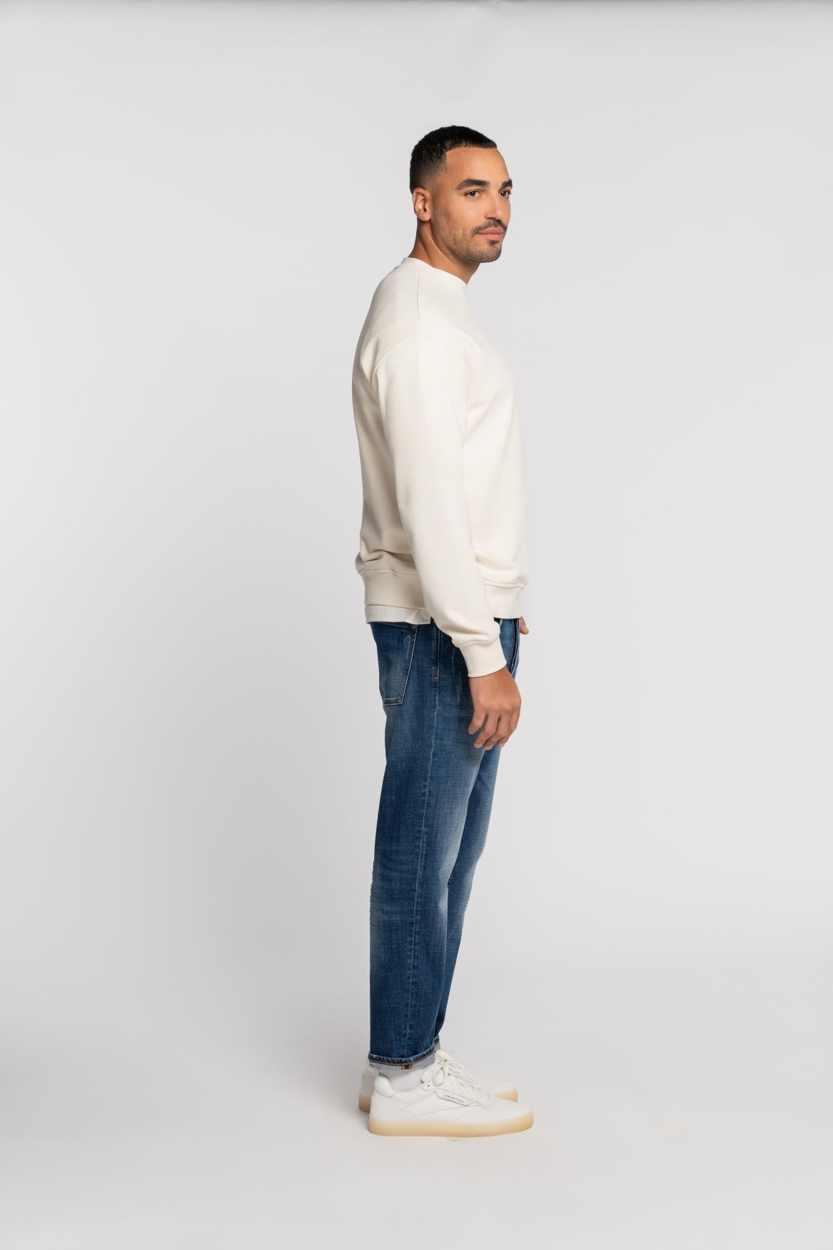RHEINAU | RELAXED CROPPED | MIDBLUE GOLDGARN DENIM