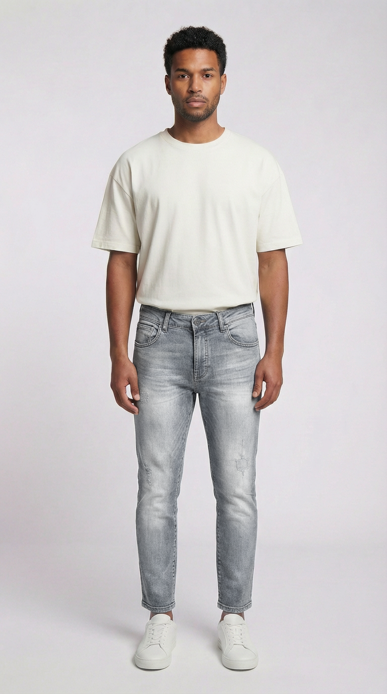NECKARAU | CROPPED | GREY GOLDGARN DENIM