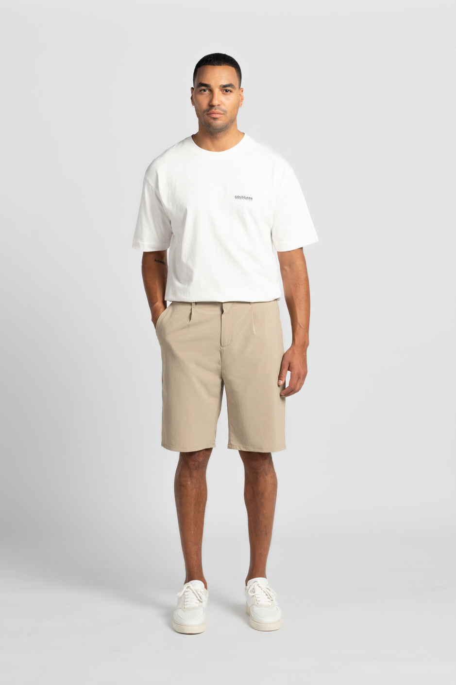 HAFEN | COOL SHORT | BEIGE GOLDGARN DENIM