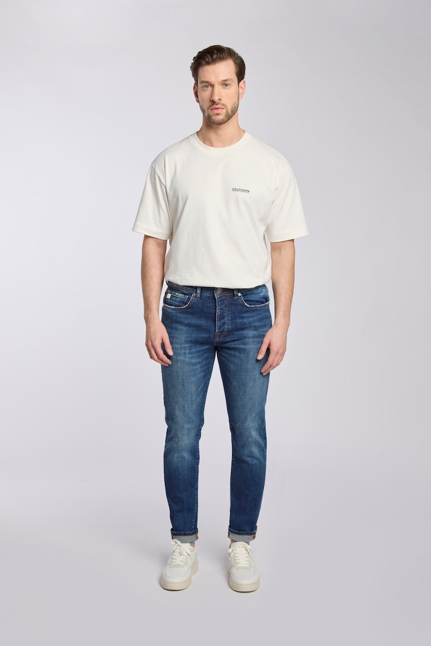 U2 | TAPERED FIT | MIDBLUE GOLDGARN DENIM