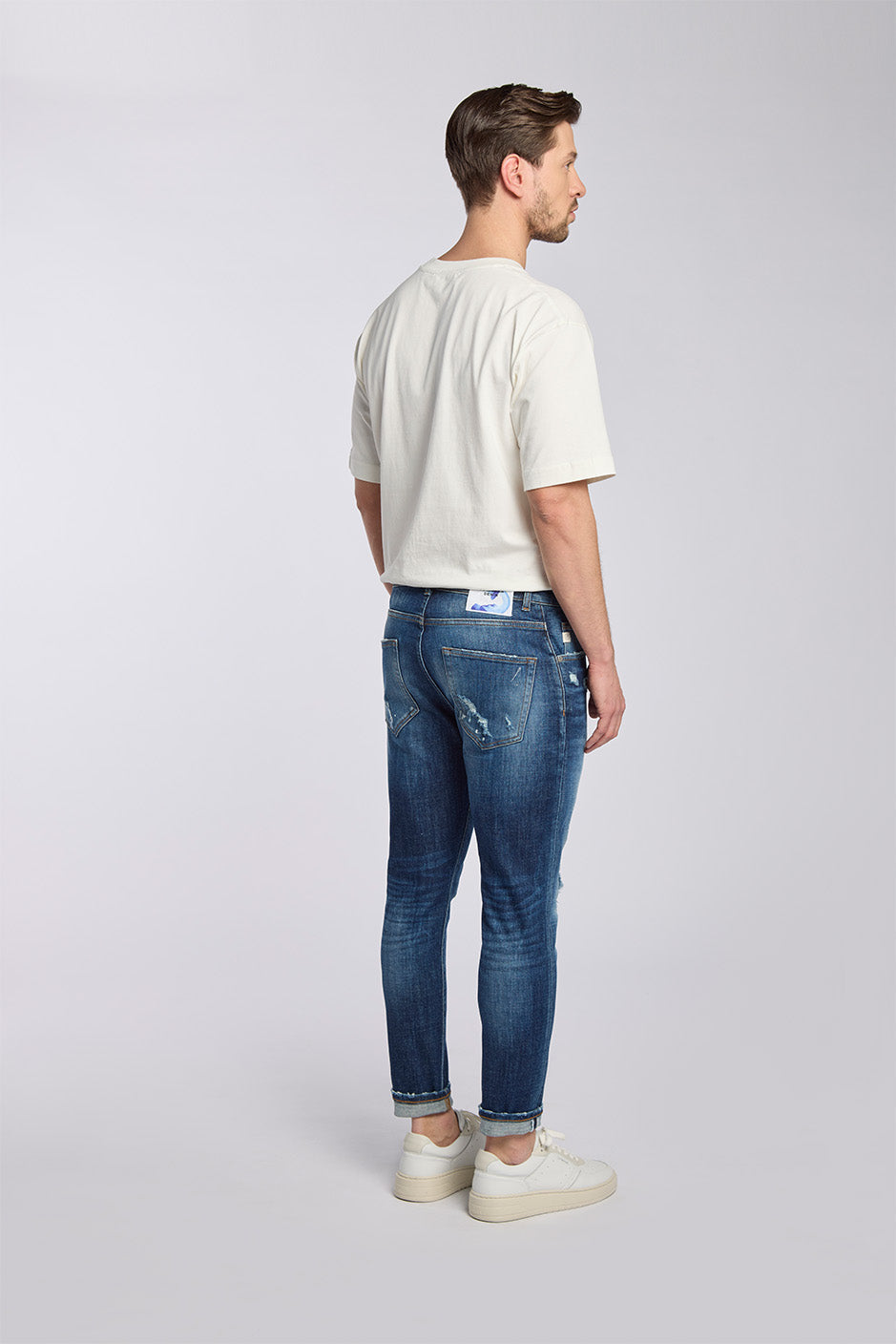 NECKARAU | TWISTED CROPPED | DARKBLUE GOLDGARN DENIM