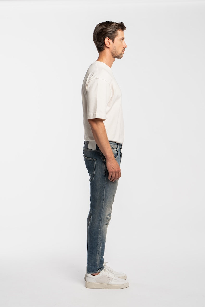 NECKARAU | CROOPED | VINTAGEBLUE GOLDGARN DENIM