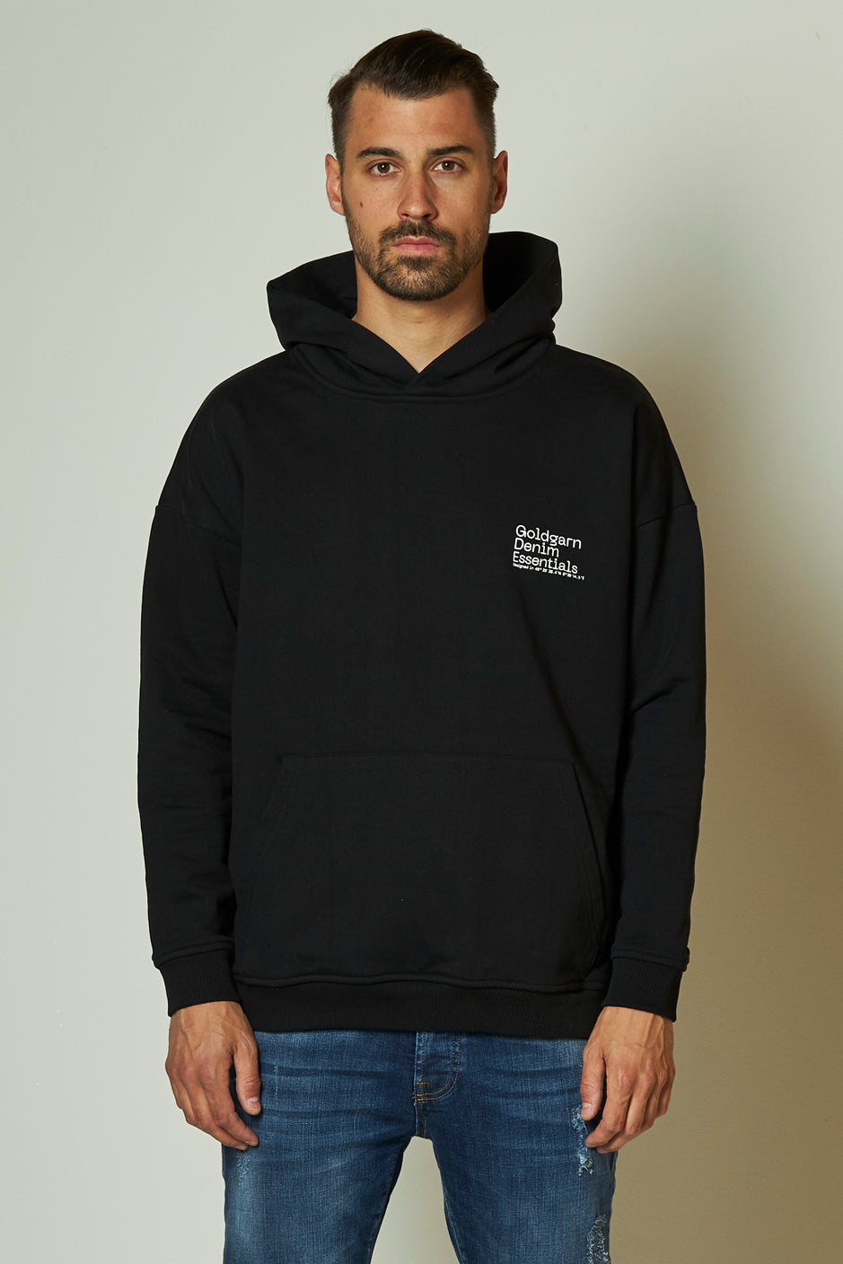 68 | THE BASIC HOODY | BLACK GOLDGARN DENIM