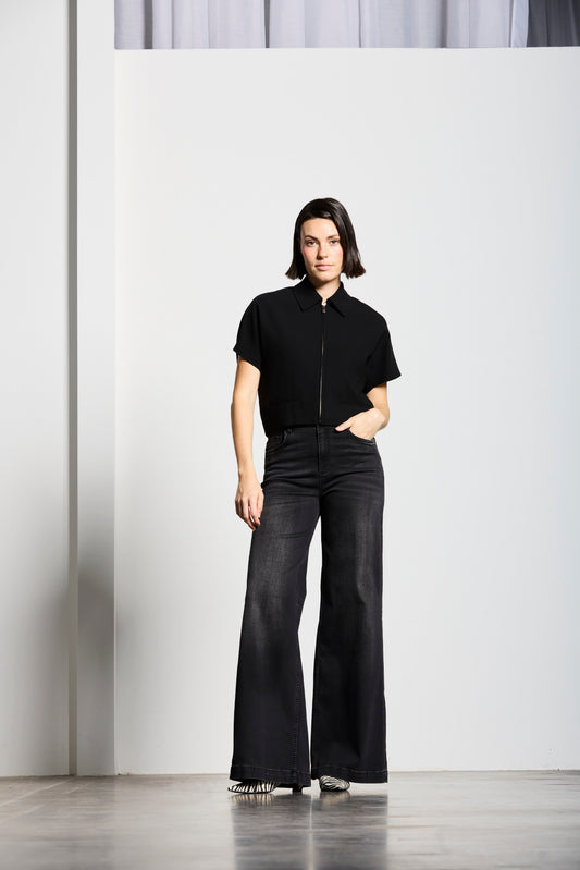 LUISENPARK | PALAZZO | BLACK GOLDGARN DENIM