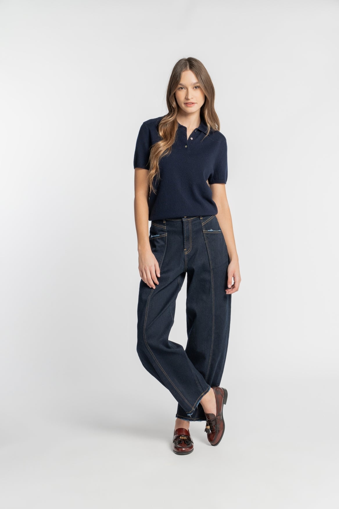LUZENBERG | BARELL LEG | DARKBLUE GOLDGARN DENIM