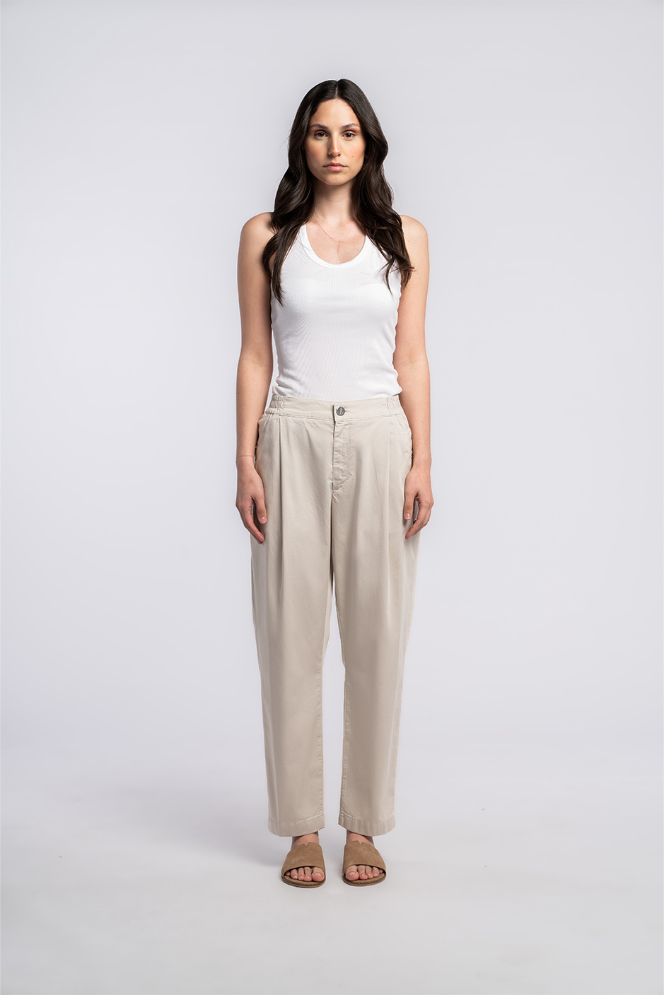P5 | LOOSE CROPPED | SAND GOLDGARN DENIM