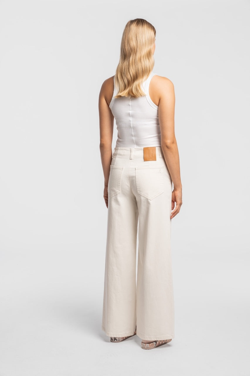 WALLSTADT | TWISTED WIDE LEG | SAND GOLDGARN DENIM