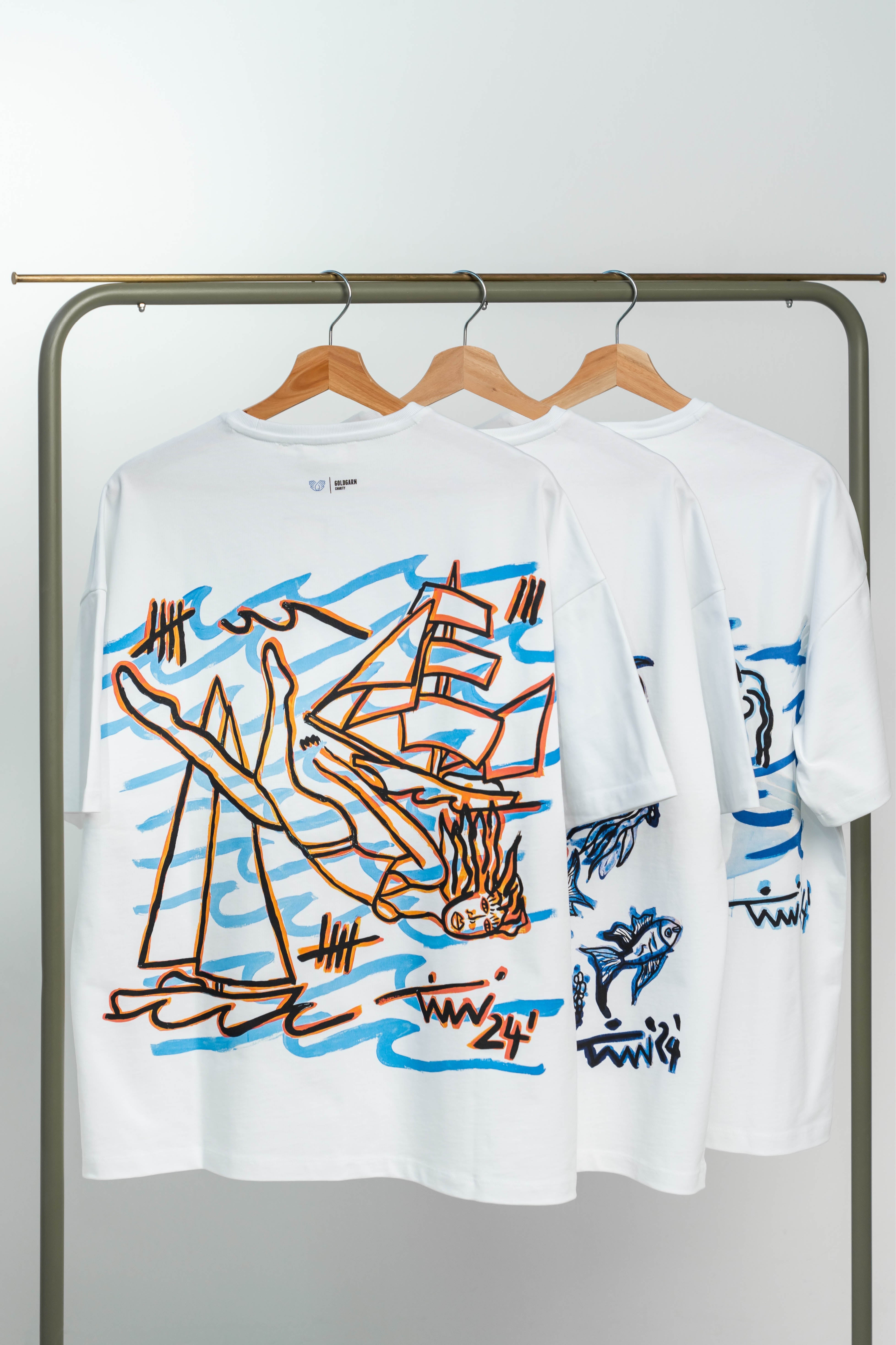 68 | THE CHARITY TEE 'DIVING' | WHITE