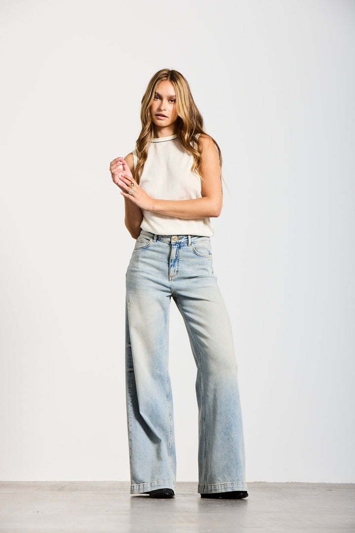 LUISENPARK | PALAZZO | LIGHTBLUE GOLDGARN DENIM