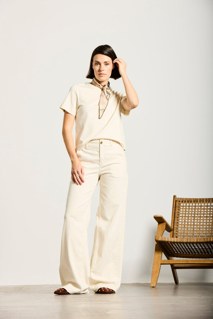 WALLSTADT | TWISTED WIDE LEG | SAND GOLDGARN DENIM