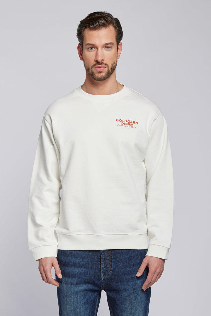 68 | THE VINTAGE ROSE CREWNECK | OFFWHITE GOLDGARN DENIM