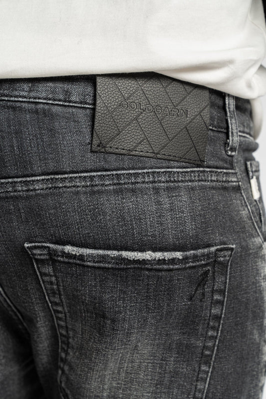 NECKARAU | CROPPED | VINTAGEBLACK GOLDGARN DENIM