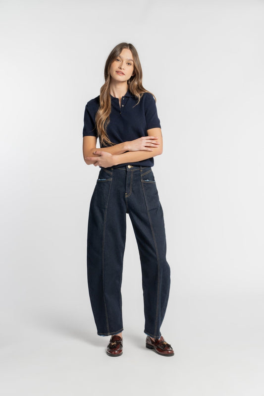 LUZENBERG | BARELL LEG | DARKBLUE GOLDGARN DENIM