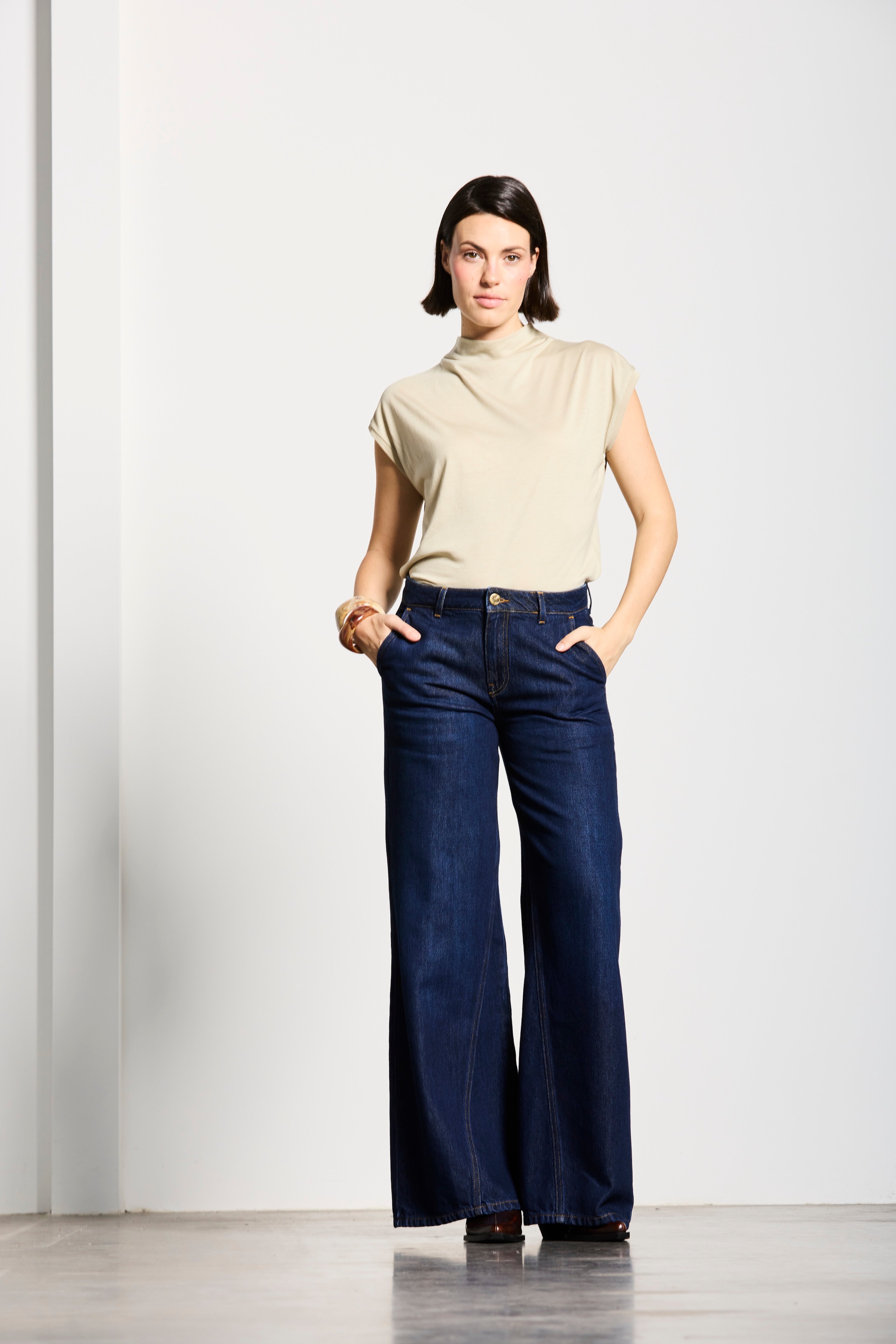 LUISA | TWISTED WIDE LEG | DARKBLUE